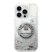 Husa premium pentru  iPhone 14 Pro  Karl Lagerfeld superior quality - Gri deschis