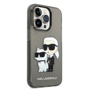 Husa premium pentru  iPhone 14 Pro Max Karl Lagerfeld superior quality - Gri inchis