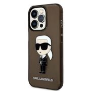 Husa premium pentru  iPhone 14 Pro Max Karl Lagerfeld superior quality - Maro inchis
