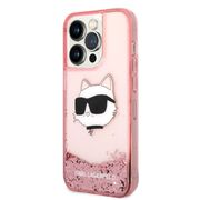 Husa premium pentru  iPhone 14 Pro Max Karl Lagerfeld superior quality - Roz pal