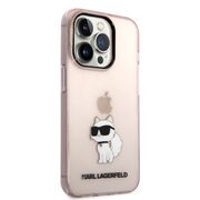 Husa premium pentru  iPhone 14 Pro Max Karl Lagerfeld superior quality - Roz pal