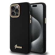 Husa premium pentru  iPhone 15 Pro Max Guess Elegance Series - Negru denim