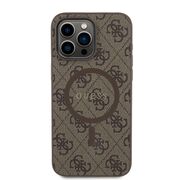 Husa premium pentru  iPhone 15 Pro Max compatibila MagSafe Guess Luxury Series - Maro