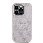 Husa premium pentru  iPhone 15 Pro Max compatibila MagSafe Guess Luxury Series - Roz neon