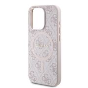 Husa premium pentru  iPhone 15 Pro Max compatibila MagSafe Guess Luxury Series - Roz neon