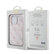 Husa premium pentru  iPhone 15 Pro Max compatibila MagSafe Guess Luxury Series - Roz neon
