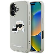 Husa premium pentru  iPhone 16 Karl Lagerfeld superior quality - Gri