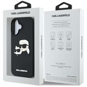 Husa premium pentru  iPhone 16 Karl Lagerfeld superior quality - Negru royal