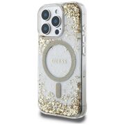 Husa premium pentru  iPhone 16 Pro compatibila MagSafe Guess Luxury Series - Auriu