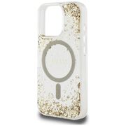 Husa premium pentru  iPhone 16 Pro compatibila MagSafe Guess Luxury Series - Auriu