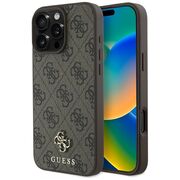 Husa premium pentru  iPhone 16 Pro compatibila MagSafe Guess Luxury Series - Maro