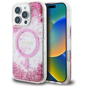 Husa premium pentru  iPhone 16 Pro compatibila MagSafe Guess Luxury Series - Roz