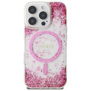 Husa premium pentru  iPhone 16 Pro compatibila MagSafe Guess Luxury Series - Roz