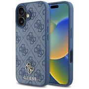 Husa premium pentru  iPhone 16 compatibila MagSafe Guess Luxury Series - Albastru