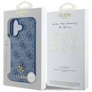 Husa premium pentru  iPhone 16 compatibila MagSafe Guess Luxury Series - Albastru