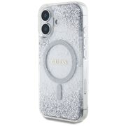 Husa premium pentru  iPhone 16 compatibila MagSafe Guess Luxury Series - Argintiu