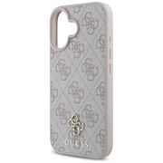 Husa premium pentru  iPhone 16 compatibila MagSafe Guess Luxury Series - Roz neon