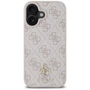 Husa premium pentru  iPhone 16 compatibila MagSafe Guess Luxury Series - Roz neon