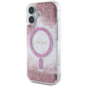 Husa premium pentru  iPhone 16 compatibila MagSafe Guess Luxury Series - Roz pal