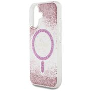 Husa premium pentru  iPhone 16 compatibila MagSafe Guess Luxury Series - Roz pal