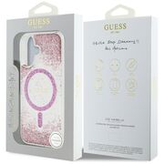 Husa premium pentru  iPhone 16 compatibila MagSafe Guess Luxury Series - Roz pal