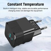 Incarcator fast charge premium pentru priza GaN, USB QC3.0, Type-C PD 25W, Compact și Universal – Performanță și Portabilitate, alb