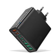 Încărcător Multifuncțional de priza 4 x USB, 4 X Type-C, Fast Charging, 65W, Fast Charging, Protecție Avansată, Compatibil Universal negru