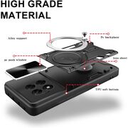 Husa pentru  OnePlus 13R cu protecție pentru cameră și suport magnetic integrat Ring Shockproof, Roz neon
