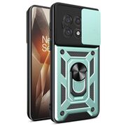 Husa pentru  OnePlus 13R Ring Armor Kickstand Tough Rugged Cover cu protectie camera, Verde