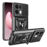 Husa pentru  Oppo Reno 13 Pro Ring Armor Kickstand Tough Rugged Cover cu protectie camera, Negru