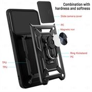 Husa pentru  Oppo Reno 13 Pro Ring Armor Kickstand Tough Rugged Cover cu protectie camera, Negru