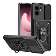 Husa pentru  Oppo Reno 13F, 13FS 4G, 5G Ring Armor Kickstand Tough Rugged Cover cu protectie camera, Negru