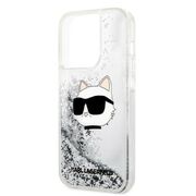 Husa premium pentru  iPhone 14 Pro  Karl Lagerfeld superior quality - Alb arctic