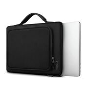 Geantă Premium Elegantă și Practică pentru Laptop 13 - 14 si tableta, compatibila Macbook, Lenovo, Microsoft, Acer, HP, Asus, cu Protecție Antişoc, Interior Moale, Compartimente Suplimentare și Design Modern, negru