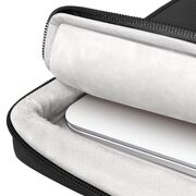 Geantă Premium Elegantă și Practică pentru Laptop 13 - 14 si tableta, compatibila Macbook, Lenovo, Microsoft, Acer, HP, Asus, cu Protecție Antişoc, Interior Moale, Compartimente Suplimentare și Design Modern, negru