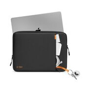 Geantă Premium Ultra-Protejată pentru Laptop 13-14” compatibila Macbook, Lenovo, Microsoft, Acer, HP, Asus – Design Elegant, Materiale Durabile, Protecție Avansată Antişoc, Interior Moale din Microfibră și Compartiment pentru Accesorii, negru