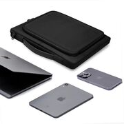 Geantă Premium Elegantă și Practică pentru Laptop 13 - 14 si tableta, compatibila Macbook, Lenovo, Microsoft, Acer, HP, Asus, cu Protecție Antişoc, Interior Moale, Compartimente Suplimentare și Design Modern, negru
