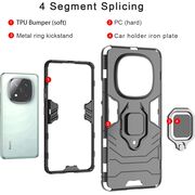 Husa pentru  Xiaomi Redmi Note 14 Pro+ Plus cu inel Ring Armor Kickstand Tough, Negru