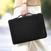 Geantă Premium Elegantă și Practică pentru Laptop 13 - 14 si tableta, compatibila Macbook, Lenovo, Microsoft, Acer, HP, Asus, cu Protecție Antişoc, Interior Moale, Compartimente Suplimentare și Design Modern, negru