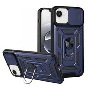 Husa pentru  iPhone 16e Ring Armor Kickstand Tough Rugged Cover cu protectie camera, Albastru