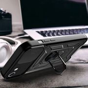 Husa pentru  iPhone 16e Ring Armor Kickstand Tough Rugged Cover cu protectie camera, Albastru