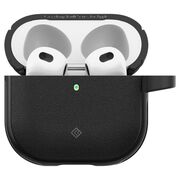 Husa pentru Airpods 4 Spigen - Protection Case Caseology Vault, ir Space Technology, Aluminum Holder - Negru