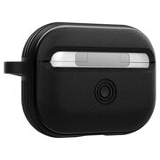 Husa pentru Airpods Pro 1 / 2 Spigen - Protection Case Caseology Vault, ir Space Technology, Aluminum Holder - Negru