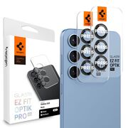 Set 2 x Folie sticla lentile foto pentru  Samsung Galaxy S25 Spigen - Optik.tR EZ Fit Pro Camera Glass - negru
