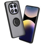 Husa de protectie pentru  Xiaomi Redmi Note 14 Pro 4G premium cu inel stand rotativ, suport magnetic si bumper anti-alunecare - Negru denim