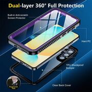 Husa pentru  Samsung Galaxy S23 FE ShockProof Dust-Water Proof IP68 Full Body 360 Protection, negru - transparent