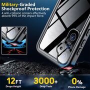 Husa pentru  Samsung Galaxy S23 FE ShockProof Dust-Water Proof IP68 Full Body 360 Protection, negru - transparent