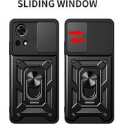 Husa pentru  Huawei nova 13 Ring Armor Kickstand Tough Rugged Cover cu protectie camera, Negru
