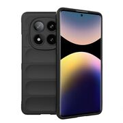 Husa pentru  Xiaomi Redmi Note 14 Pro 4G Liquid Silicone, Microfibre Lining, Non-Slip Airbag Design, Negru