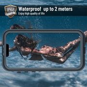Husa pentru  iPhone 14 ShockProof Dust-Water Proof IP68 Full Body 360 Protection, negru - transparent